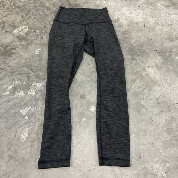 Lululemon Women Wunder Under HR Crop 23” *F Luxtreme LW6BGQS HBLK Gray Size 2 - Picture 1 of 8